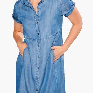 Nic + Zoe Drapey Denim Shirt Dress